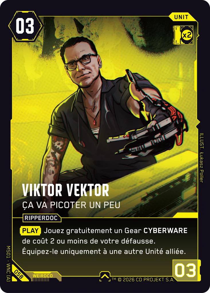 Viktor Vektor, You Might Feel a Little Pinch 058 Normal Cyberpunk TCG card