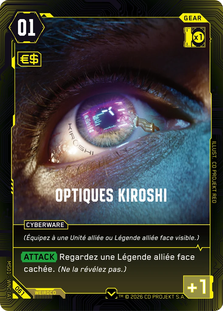 Kiroshi Optics 061 Normal Cyberpunk TCG card