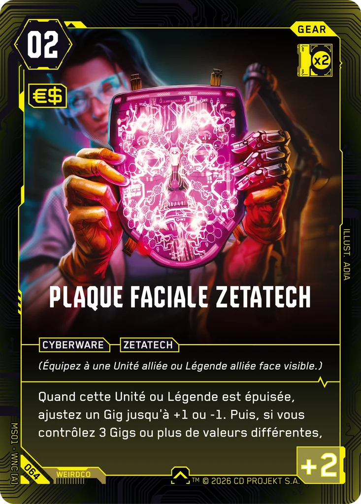 Zetatech Faceplate 064 Normal Cyberpunk TCG card