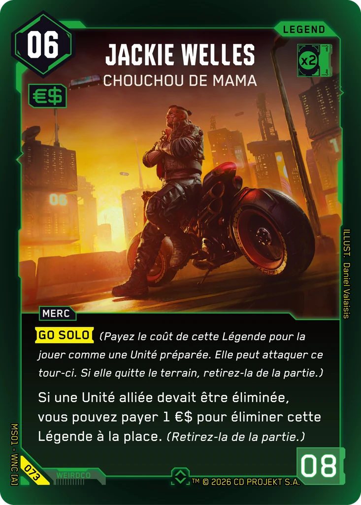 Jackie Welles, Mama's Favorite 073 Foil Cyberpunk TCG card
