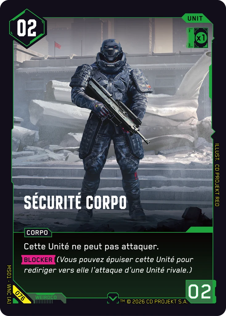 Corpo Security 076 Normal Cyberpunk TCG card