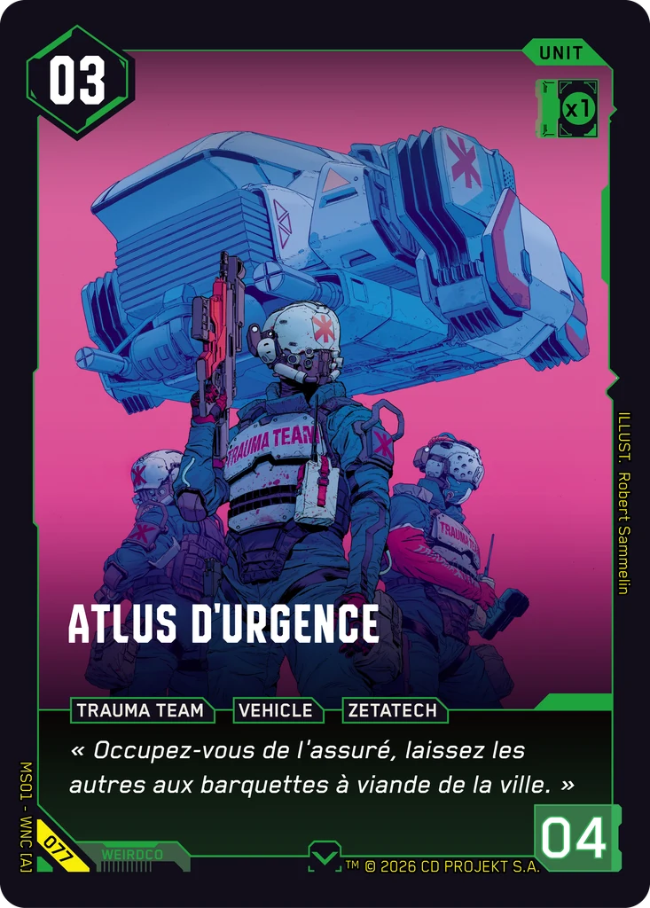 Emergency Atlus 077 Normal Cyberpunk TCG card
