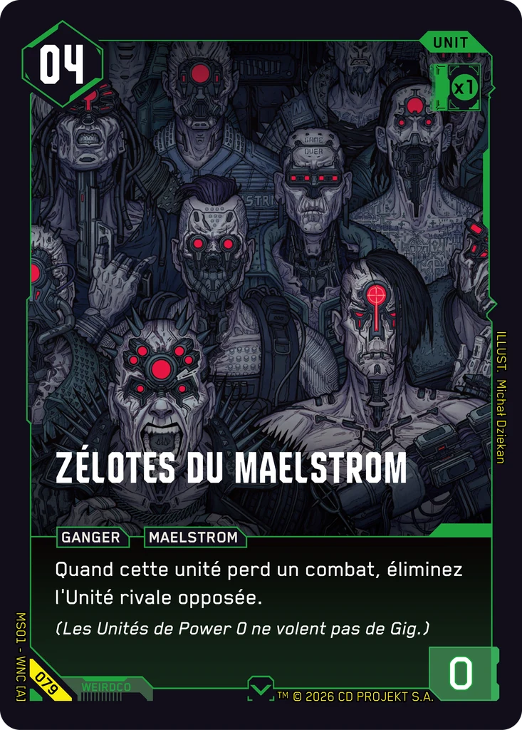 Maelstrom Zealots 079 Normal Cyberpunk TCG card