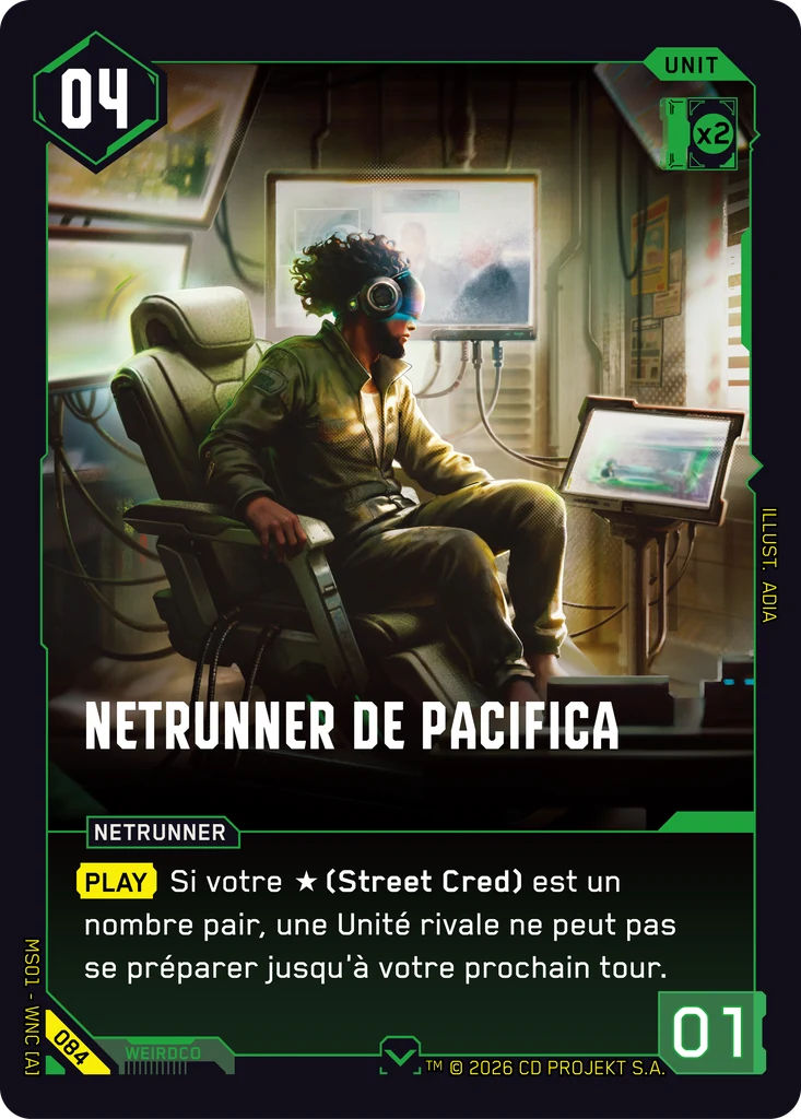 Pacifica Netrunner 084 Normal Cyberpunk TCG card