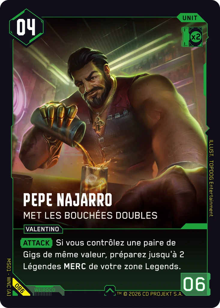 Pepe Najarro, Working Doubles 086 Normal Cyberpunk TCG card