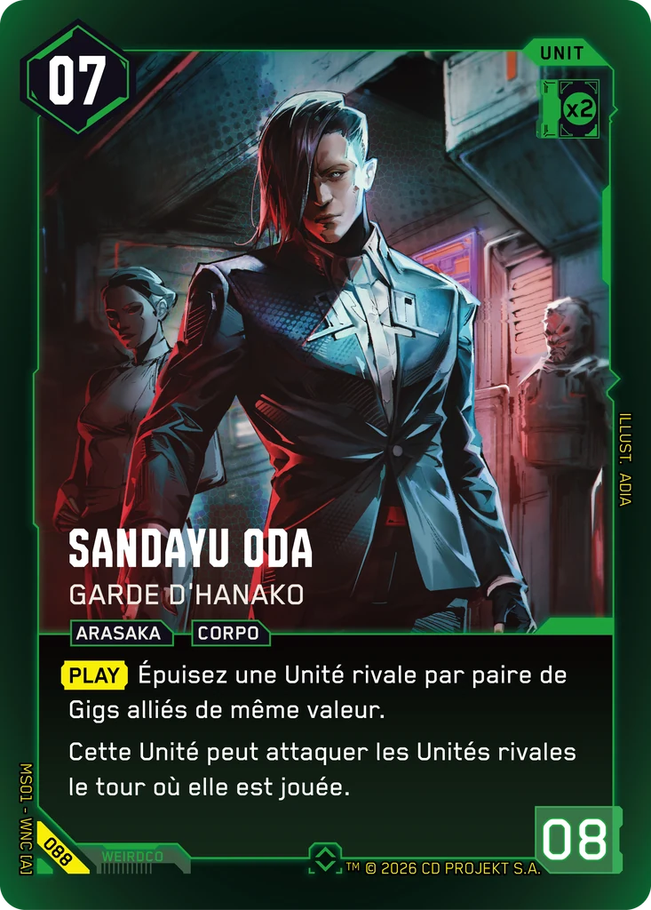 Sandayu Oda, Hanako's Guardian 088 Foil Cyberpunk TCG card