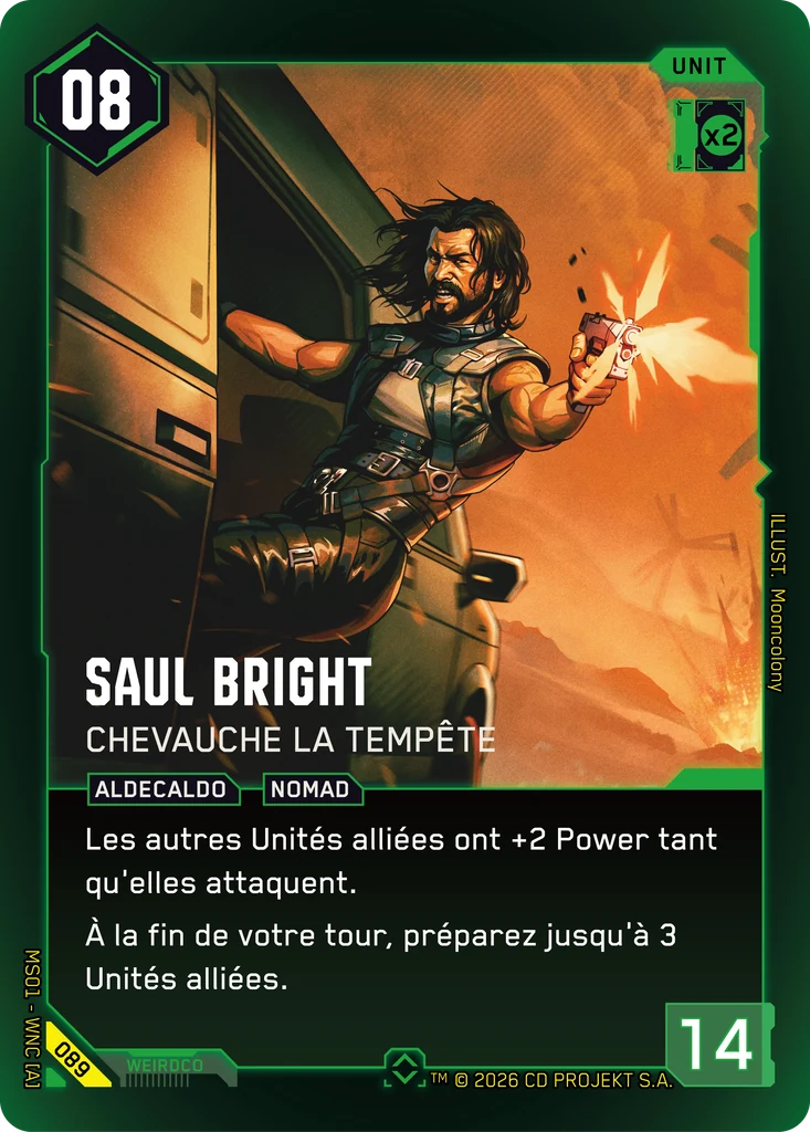 Saul Bright, Stormrider 089 Foil Cyberpunk TCG card
