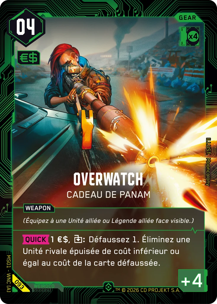 Overwatch, Panam's Gift 093 Foil Cyberpunk TCG card