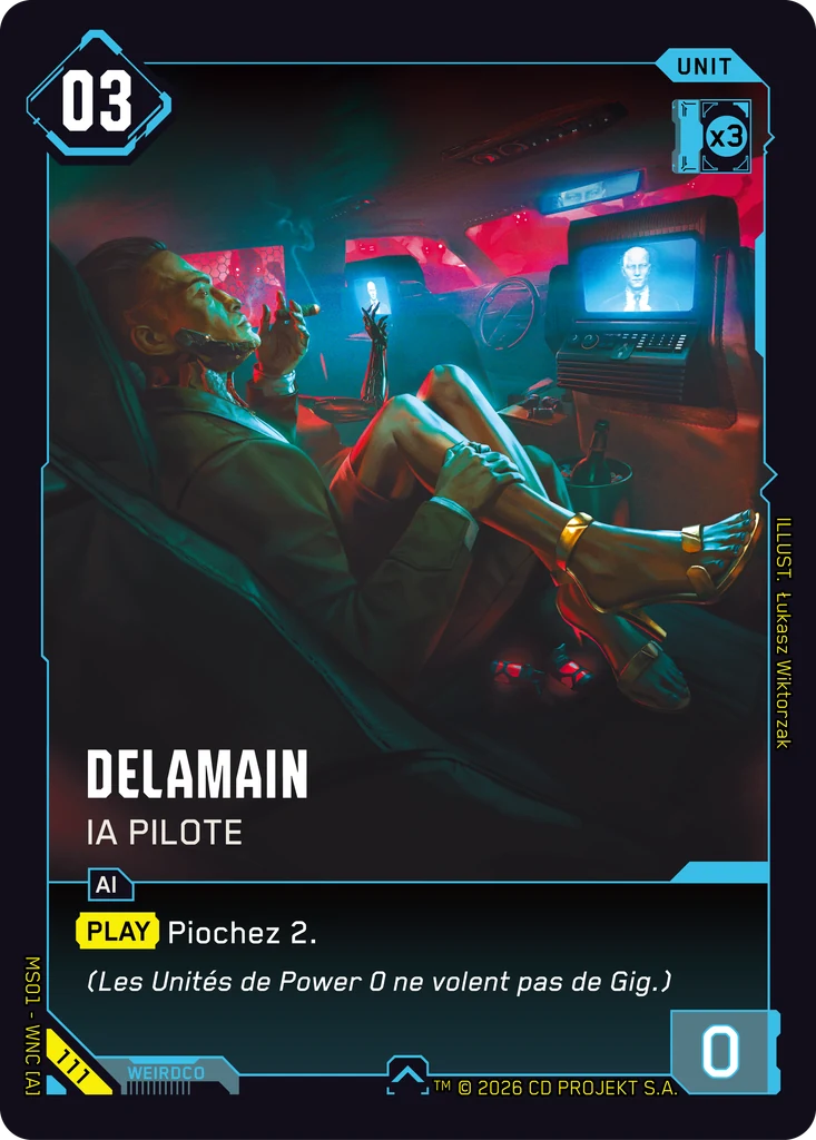 Delamain, Rideshare AI 111 Normal Cyberpunk TCG card