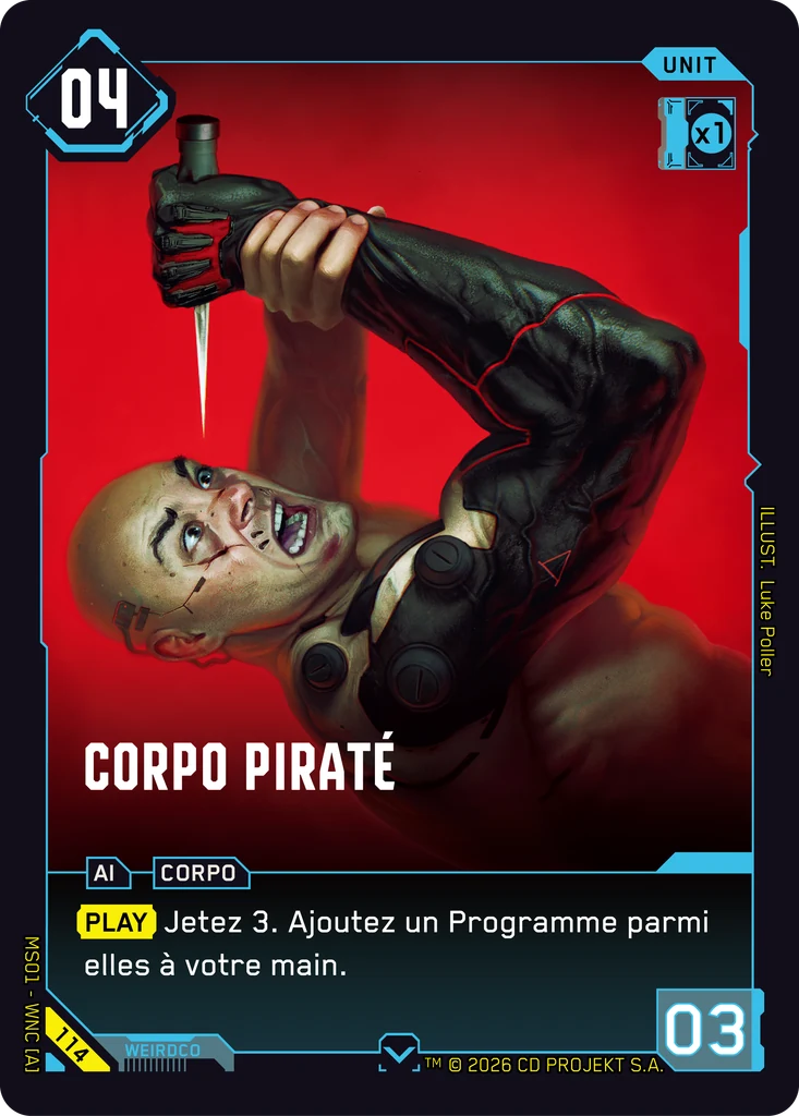 Hacked Corpo 114 Normal Cyberpunk TCG card