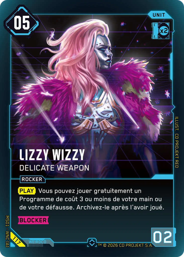 Lizzy Wizzy, Delicate Weapon 117 Foil Cyberpunk TCG card