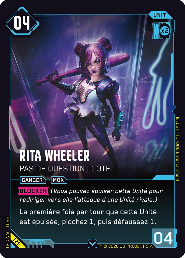 Rita Wheeler, No Stupid Questions 125 Normal Cyberpunk TCG card