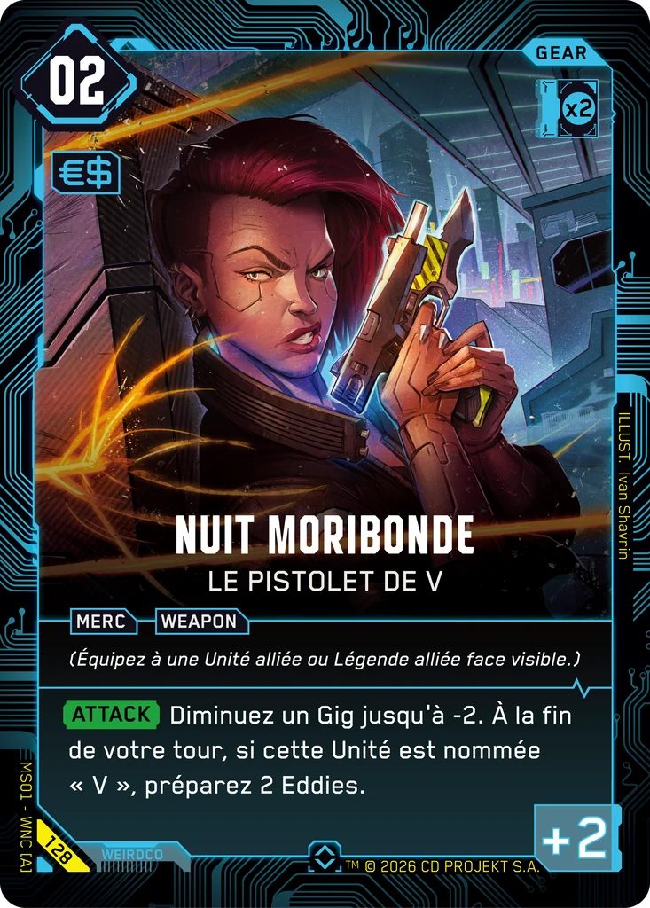 Dying Night, V's Pistol 128 Foil Cyberpunk TCG card
