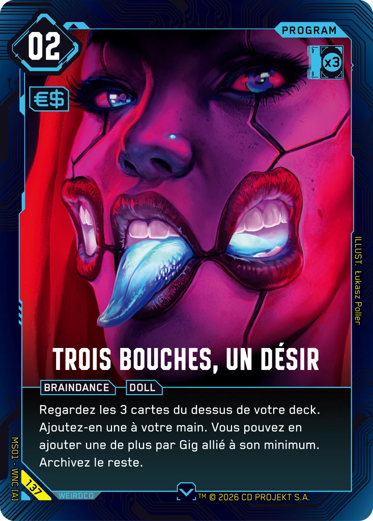 Three Mouths, One Desire 137 Normal Cyberpunk TCG card