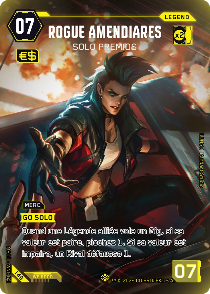Rogue Amendiares, Preem Solo 149 Foil Cyberpunk TCG card