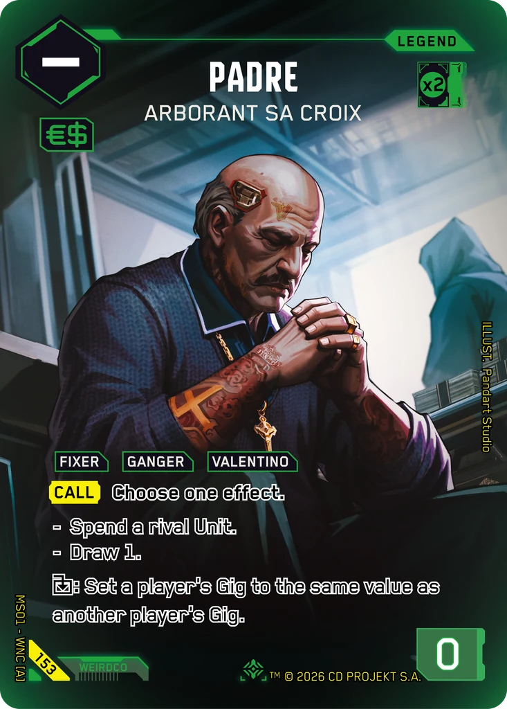 Padre, Man of the Cross 153 Foil Cyberpunk TCG card