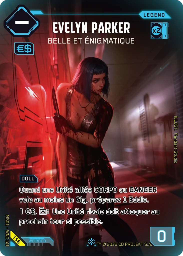 Evelyn Parker, Beautiful Enigma 156 Foil Cyberpunk TCG card