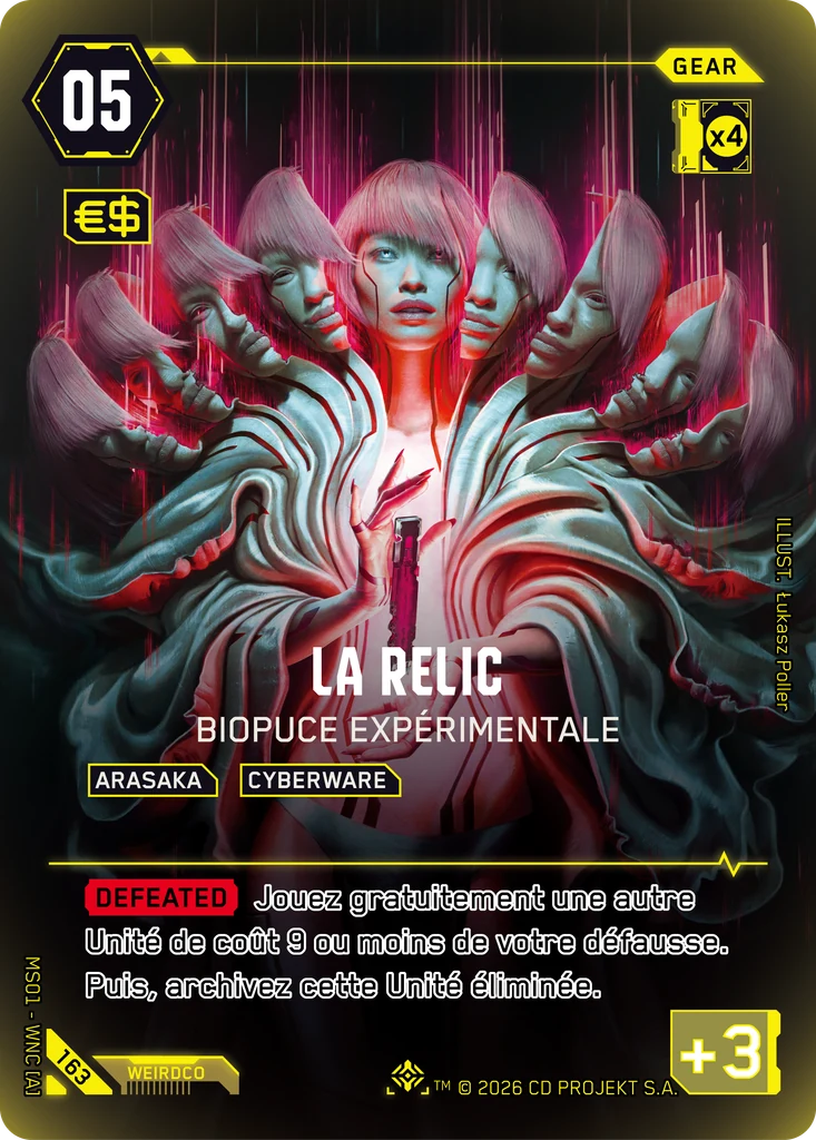 The Relic, Experimental Biochip 163 Foil Cyberpunk TCG card