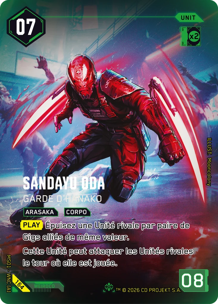 Sandayu Oda, Hanako's Guardian 164 Foil Cyberpunk TCG card