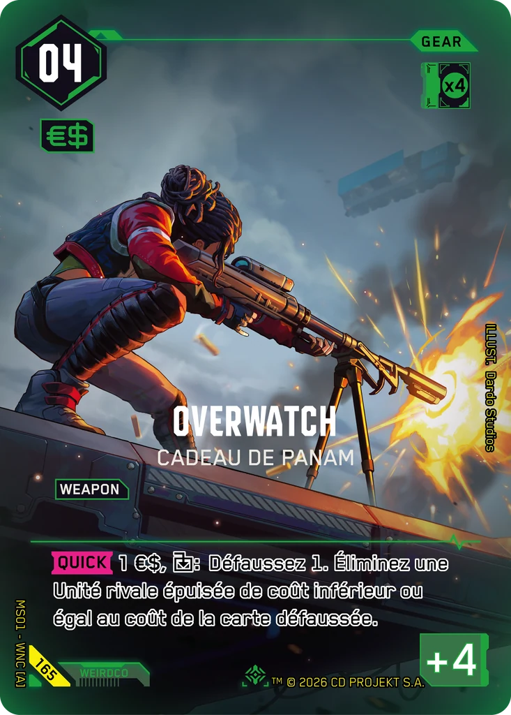 Overwatch, Panam's Gift 165 Foil Cyberpunk TCG card