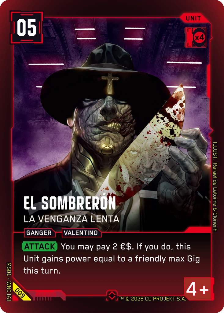 El Sombrerón, La Venganza Lenta 009 Foil Cyberpunk TCG card