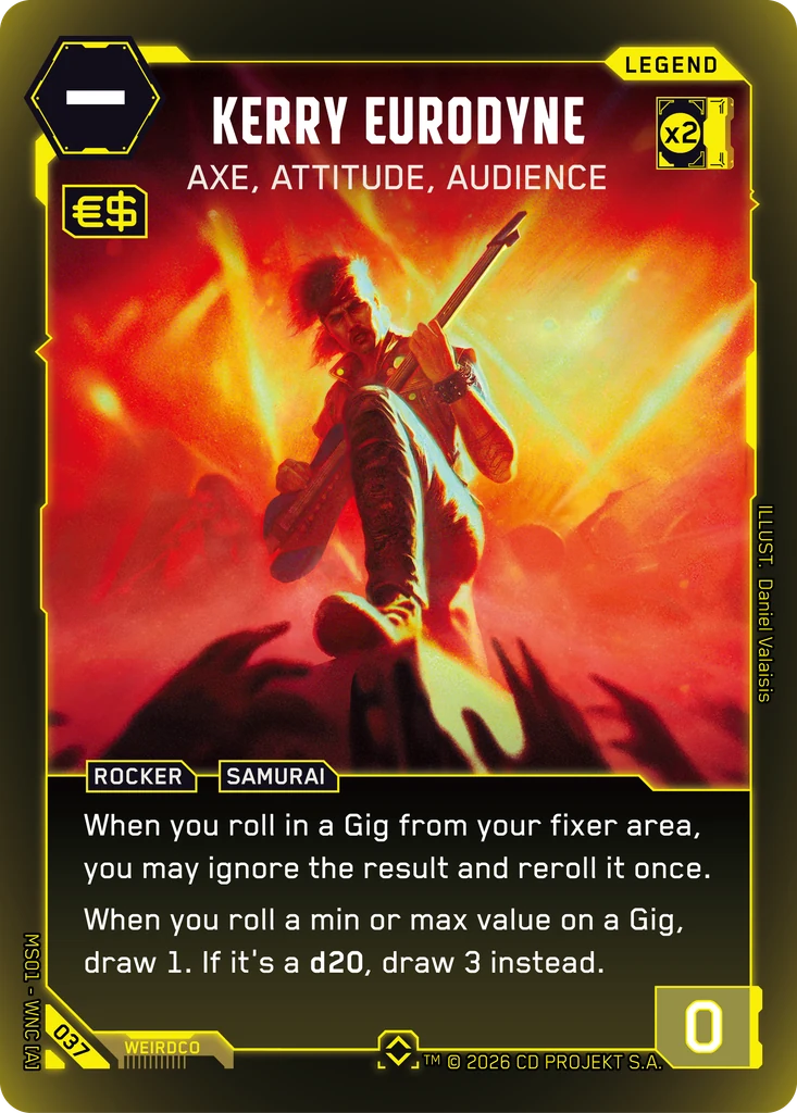 Kerry Eurodyne, Axe, Attitude, Audience 037 Foil Cyberpunk TCG card