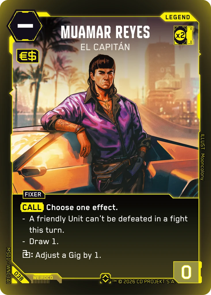 Muamar Reyes, El Capitán 038 Foil Cyberpunk TCG card
