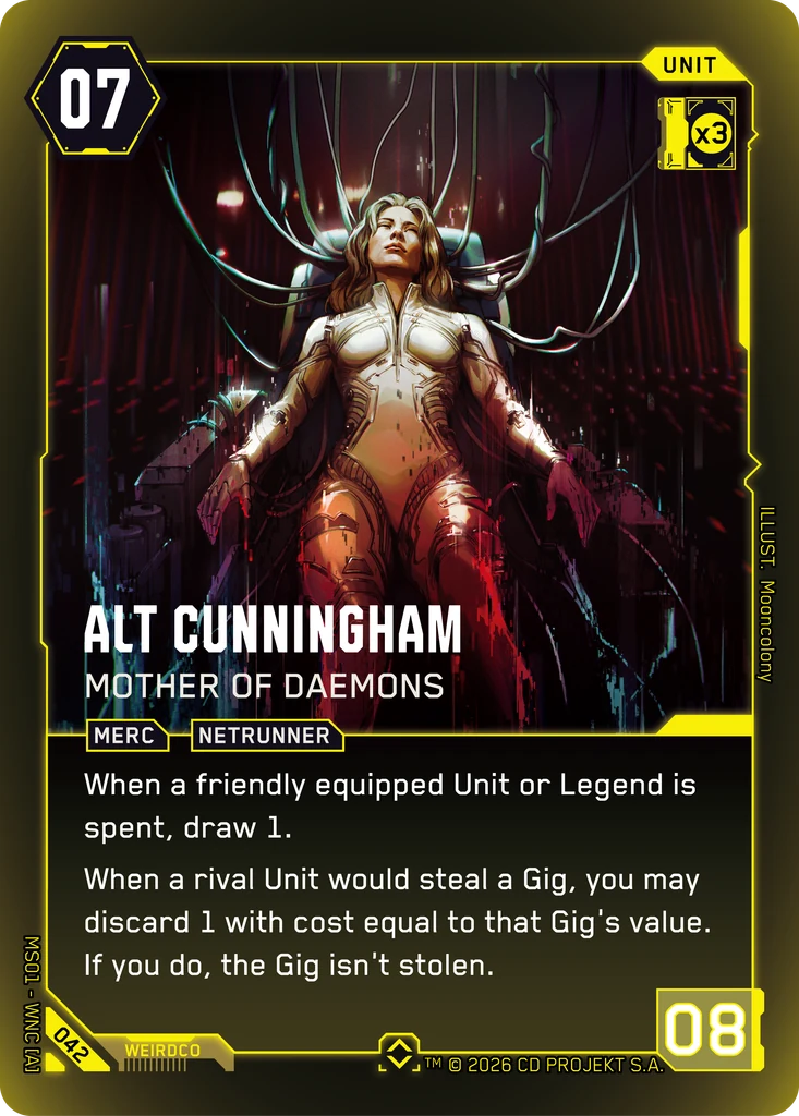 Alt Cunningham, Mother of Daemons 042 Foil Cyberpunk TCG card