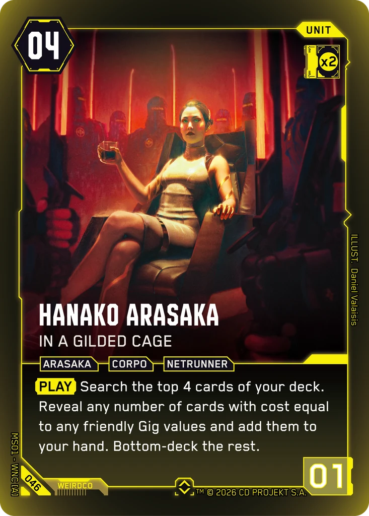 Hanako Arasaka, In a Gilded Cage 046 Foil Cyberpunk TCG card