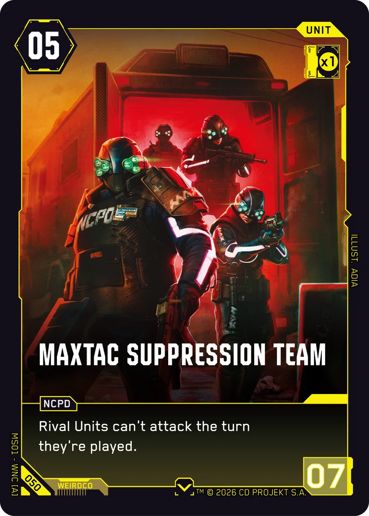 MaxTac Suppression Team 050 Normal Cyberpunk TCG card