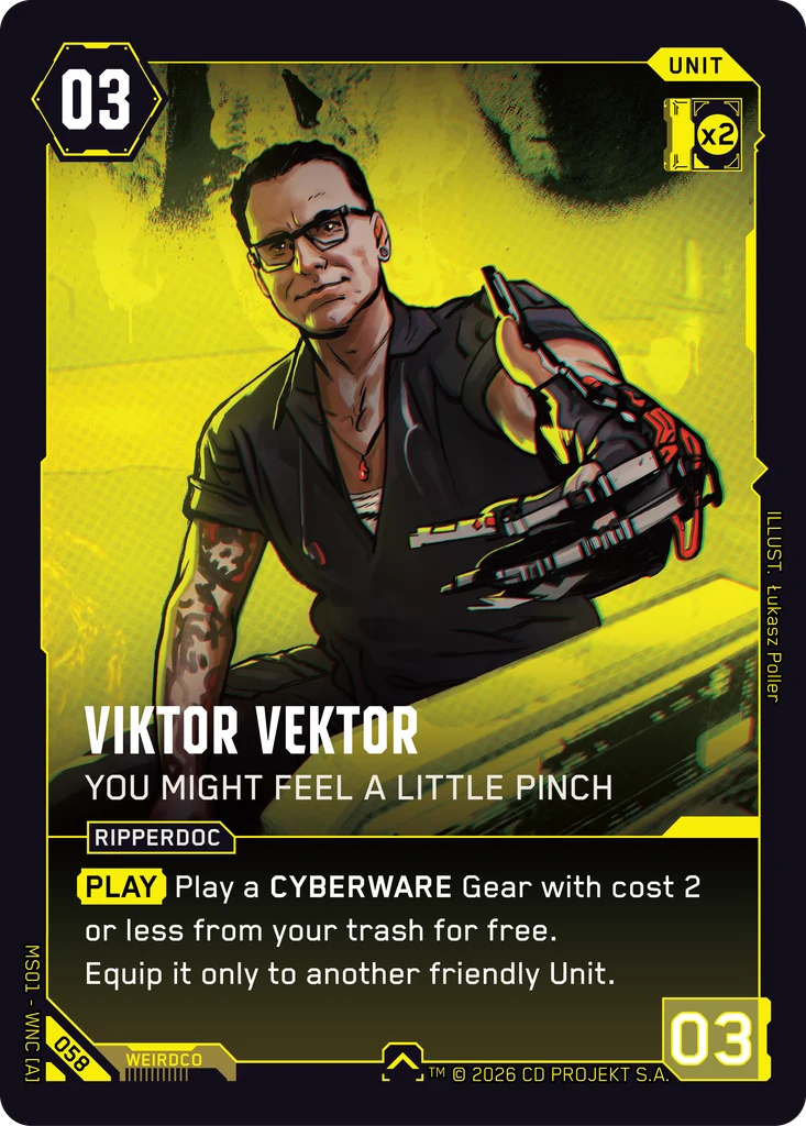 Viktor Vektor, You Might Feel a Little Pinch 058 Normal Cyberpunk TCG card