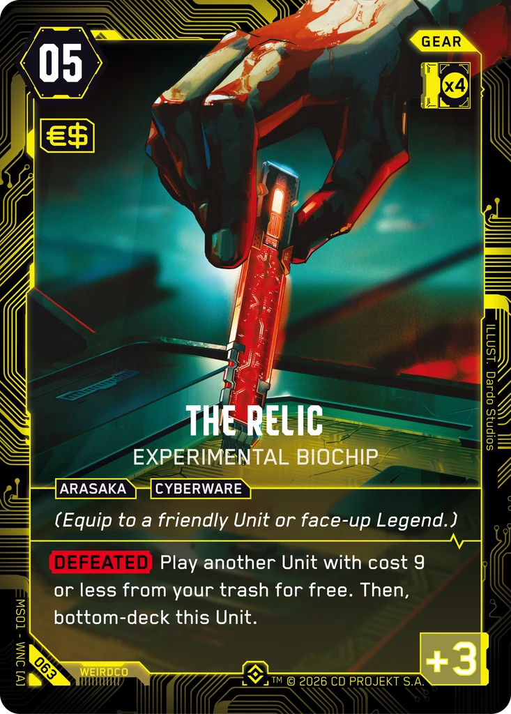 The Relic, Experimental Biochip 063 Foil Cyberpunk TCG card