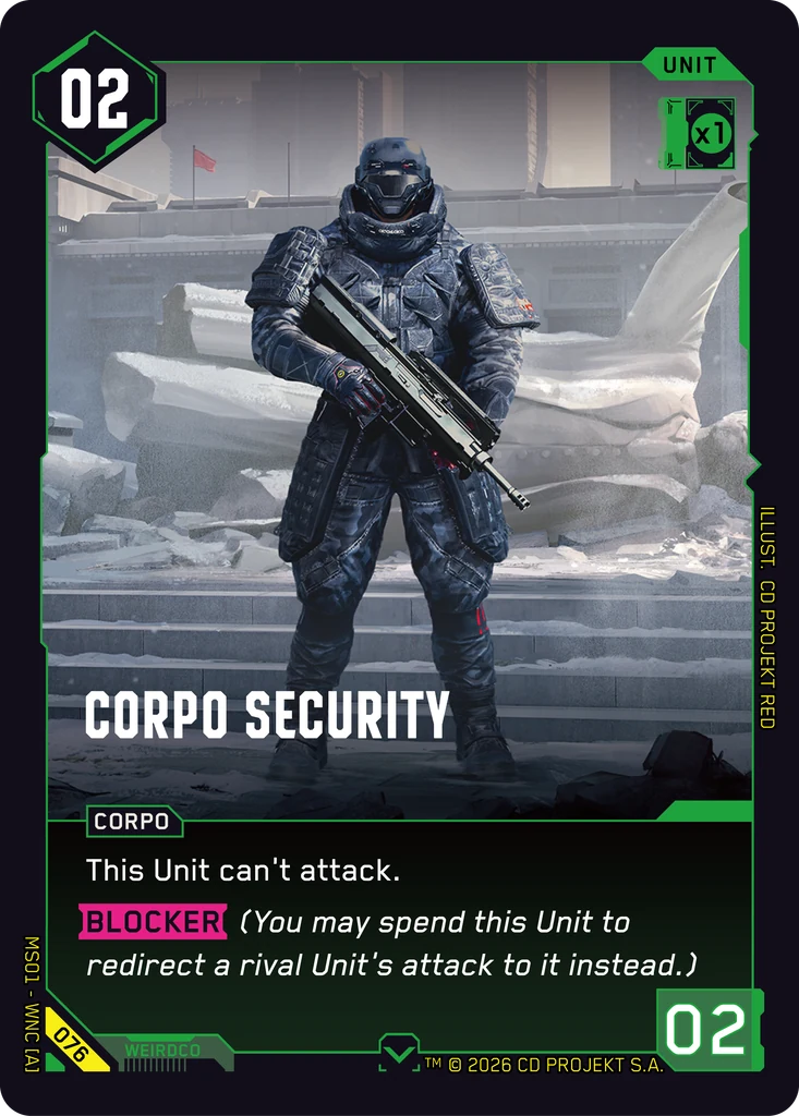 Corpo Security 076 Normal Cyberpunk TCG card