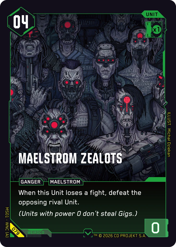Maelstrom Zealots 079 Normal Cyberpunk TCG card
