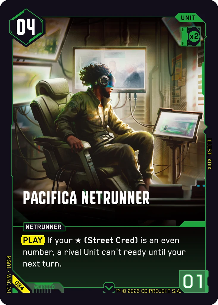 Pacifica Netrunner 084 Normal Cyberpunk TCG card