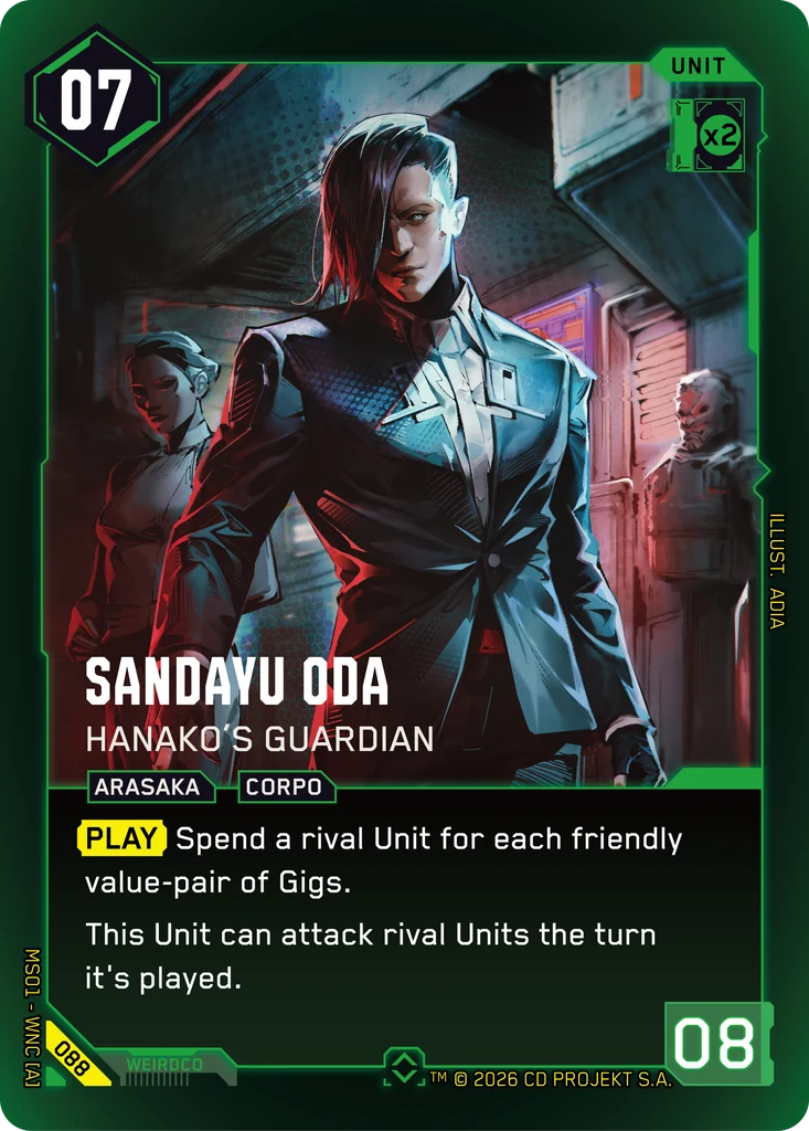 Sandayu Oda, Hanako's Guardian 088 Foil Cyberpunk TCG card