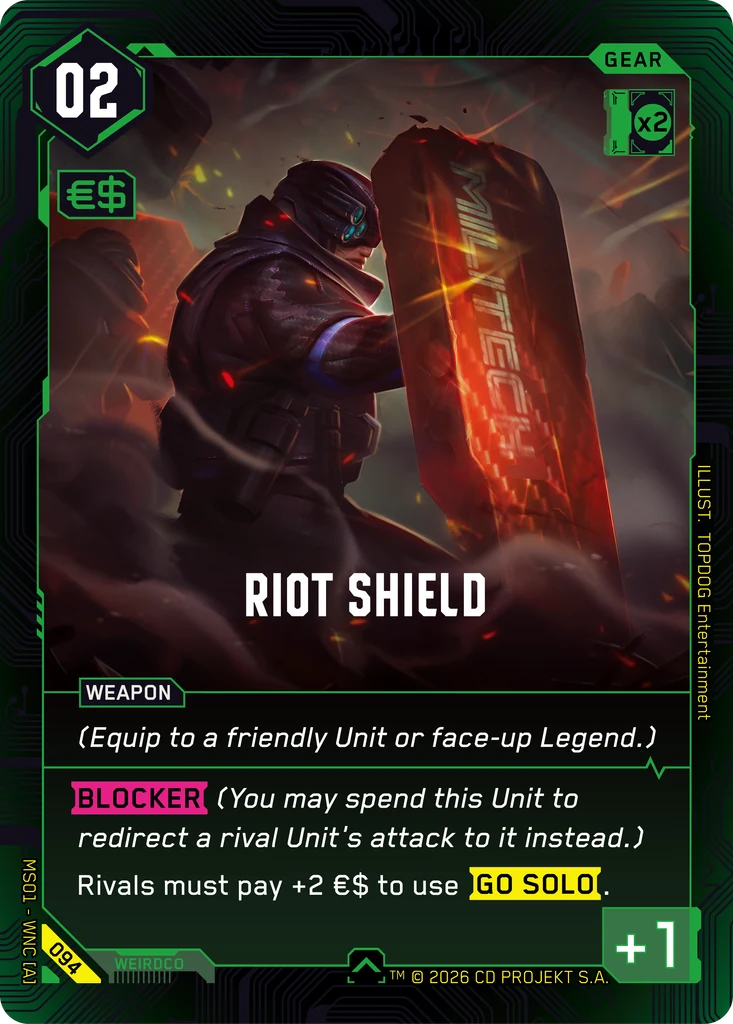 Riot Shield 094 Normal Cyberpunk TCG card