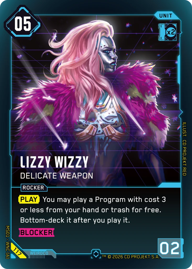 Lizzy Wizzy, Delicate Weapon 117 Foil Cyberpunk TCG card