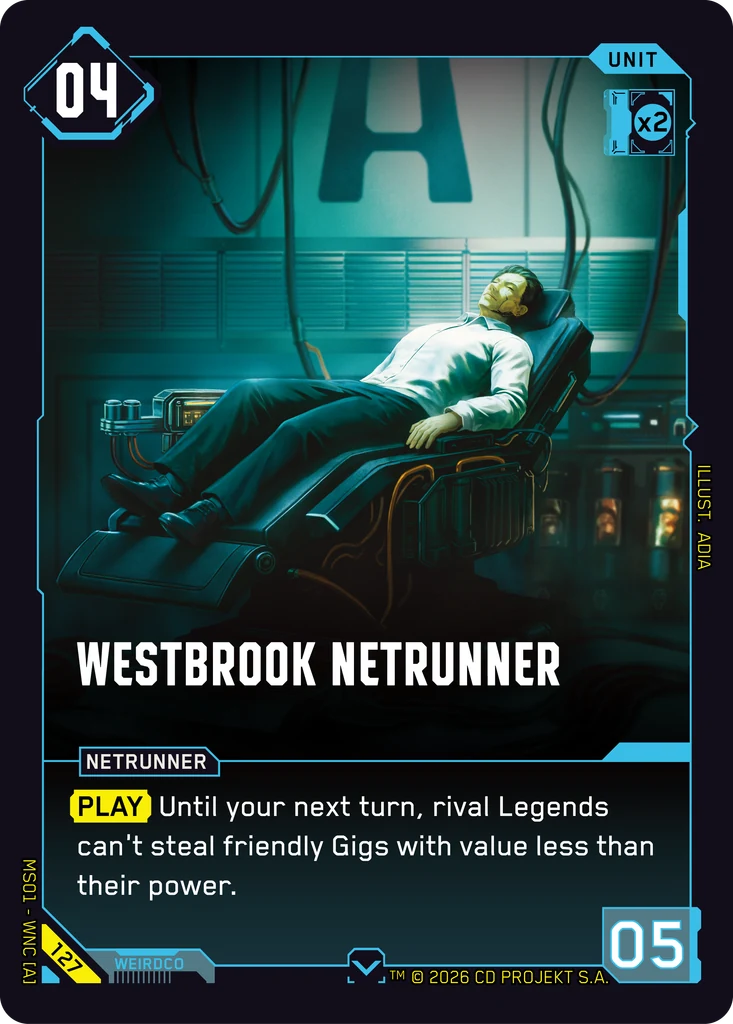 Westbrook Netrunner 127 Normal Cyberpunk TCG card