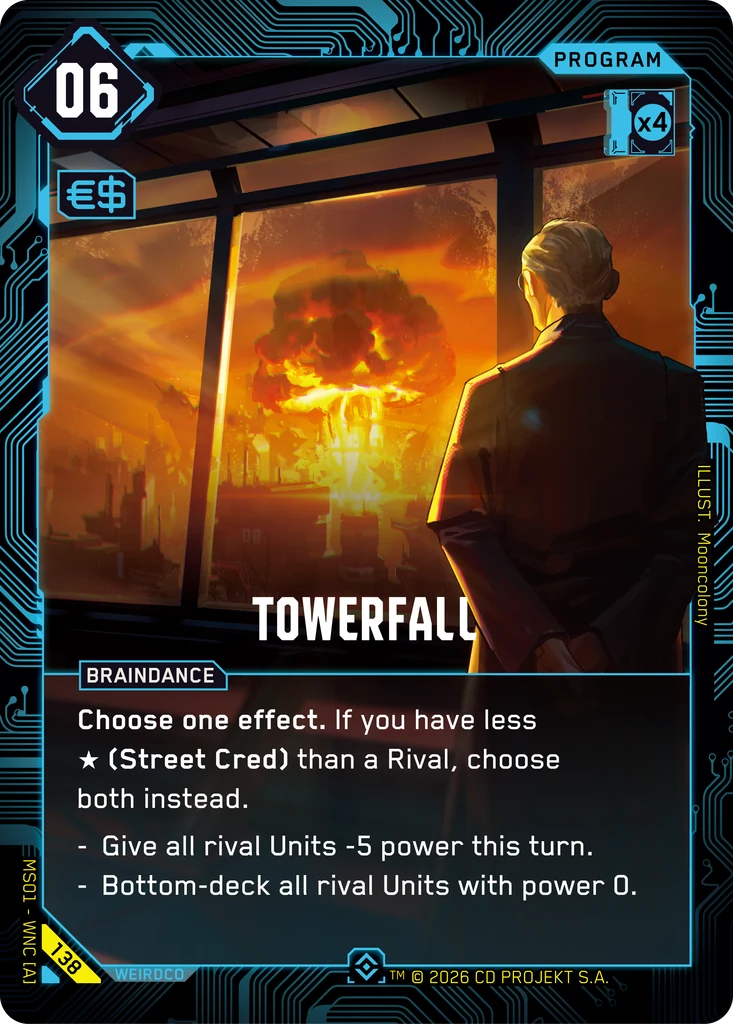 Towerfall 138 Foil Cyberpunk TCG card