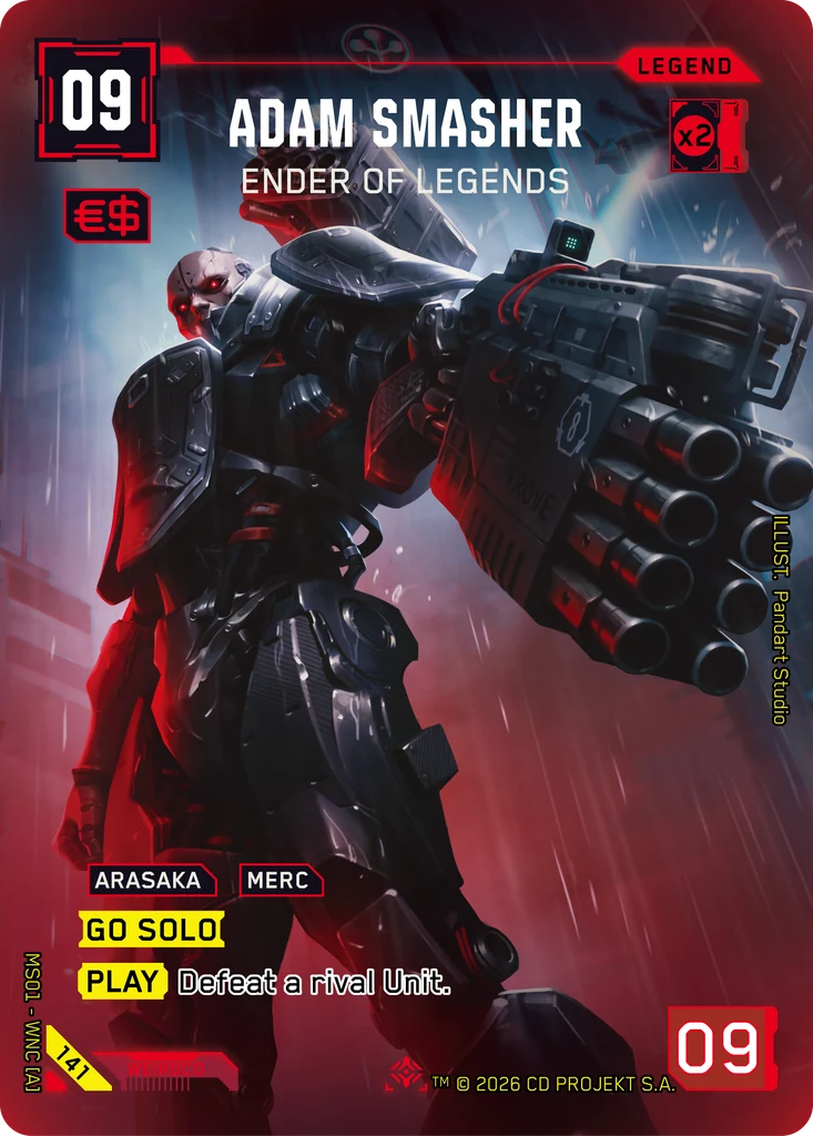 Adam Smasher, Ender of Legends 141 Foil Cyberpunk TCG card