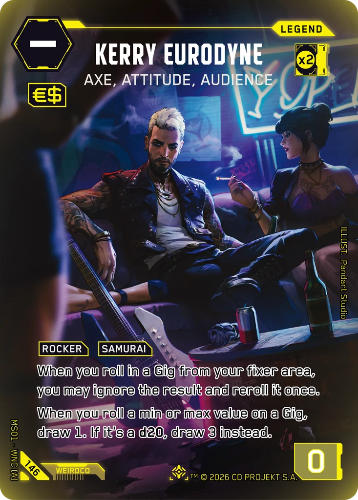 Kerry Eurodyne, Axe, Attitude, Audience 146 Foil Cyberpunk TCG card