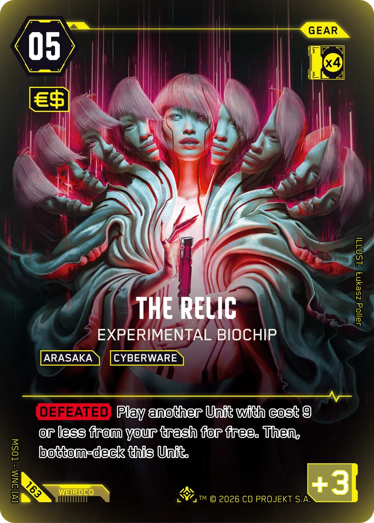 The Relic, Experimental Biochip 163 Foil Cyberpunk TCG card