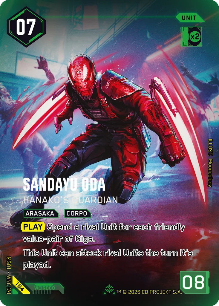 Sandayu Oda, Hanako's Guardian 164 Foil Cyberpunk TCG card