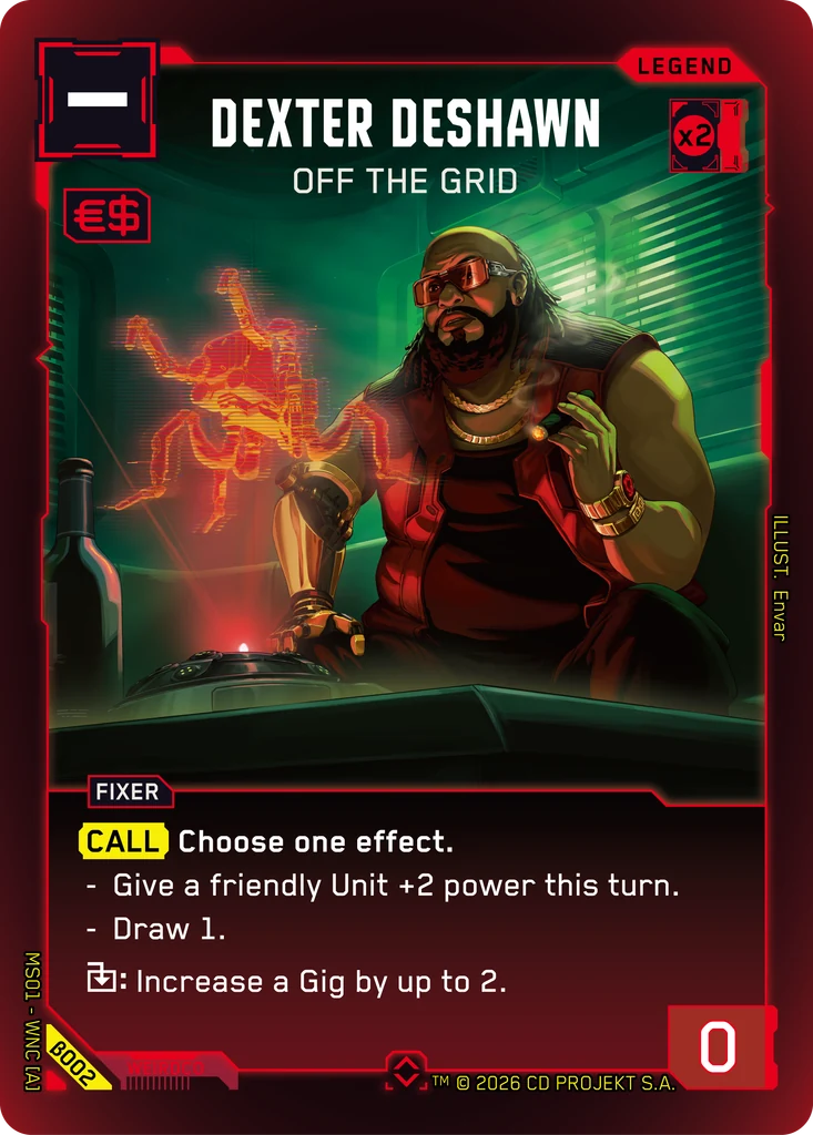 Dexter DeShawn, Off the Grid β002 Foil Cyberpunk TCG card