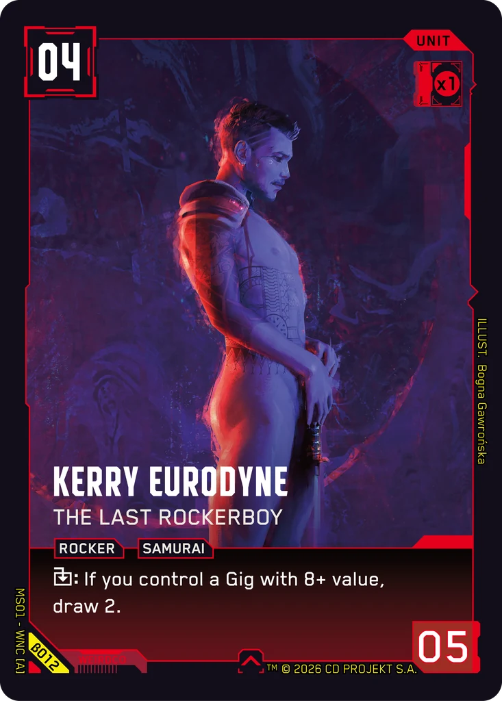 Kerry Eurodyne, The Last Rockerboy β012 Normal Cyberpunk TCG card