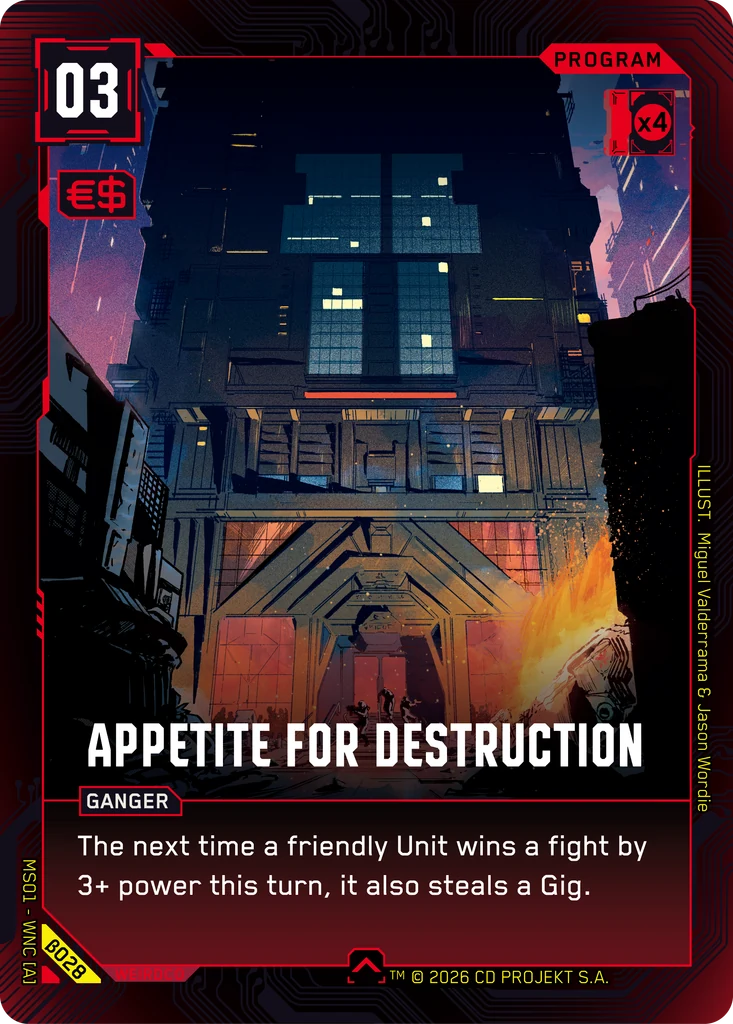 Appetite for Destruction β028 Normal Cyberpunk TCG card