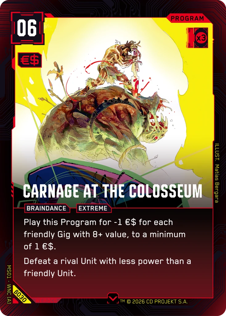 Carnage at the Colosseum β030 Normal Cyberpunk TCG card