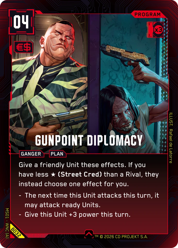 Gunpoint Diplomacy β032 Normal Cyberpunk TCG card
