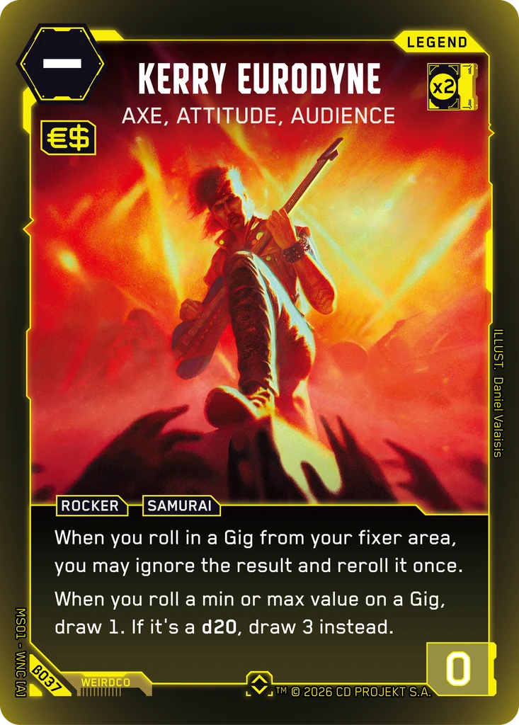 Kerry Eurodyne, Axe, Attitude, Audience β037 Foil Cyberpunk TCG card